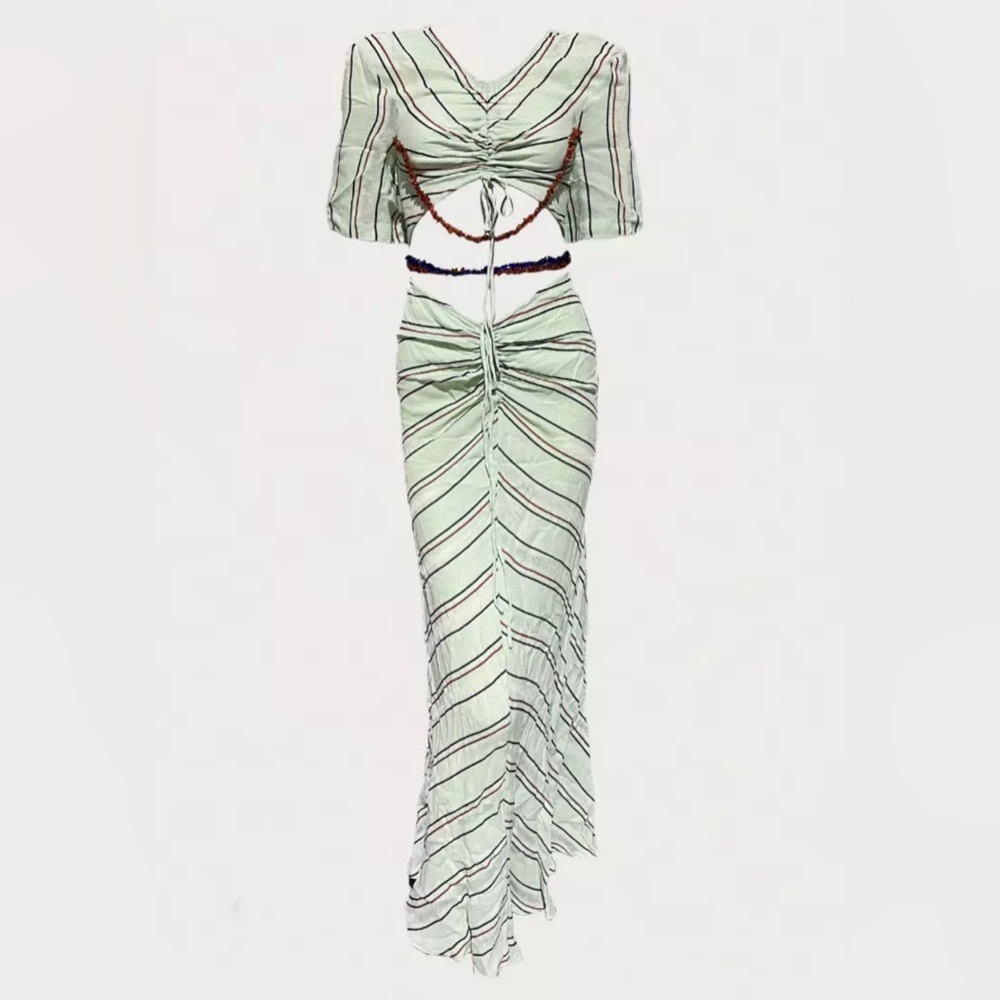 Christopher Esber Mint Striped Dress